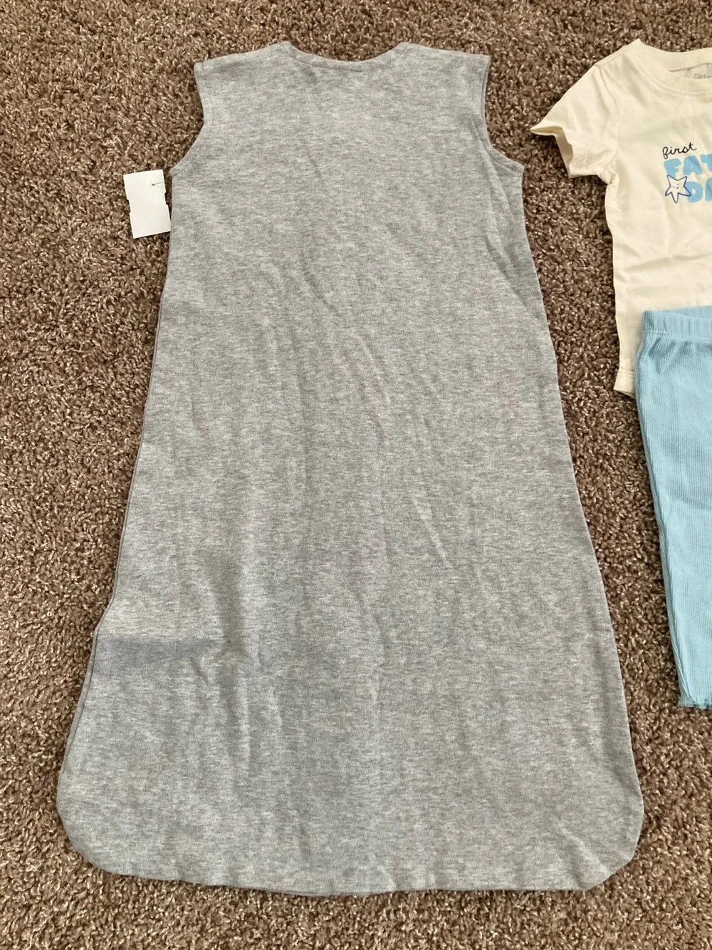 5 piece LOT: sleep-sack, 2 legging, 2 bodysuits, 1 long- & 1 short-sleeve, 6 mo.